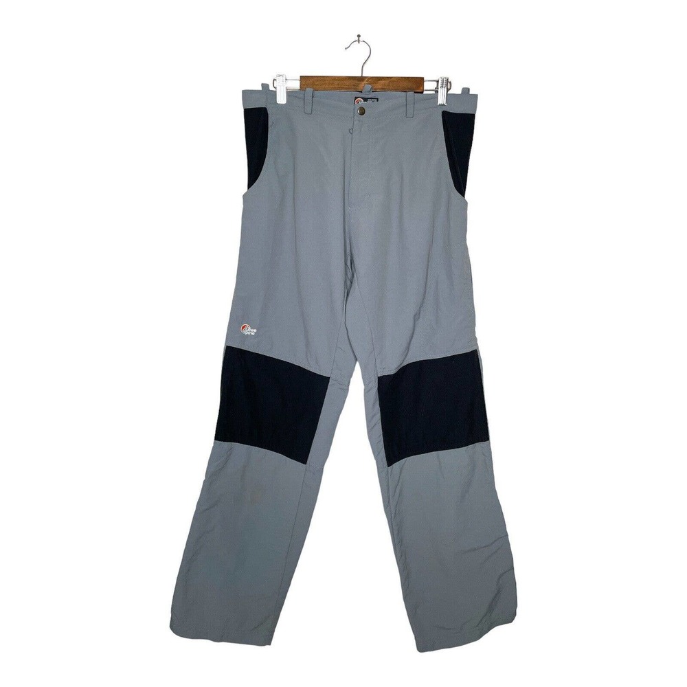 Lowe Alpine 34 Mens Gray Black Flat Front Straight Leg Lightweight Hiking Pants